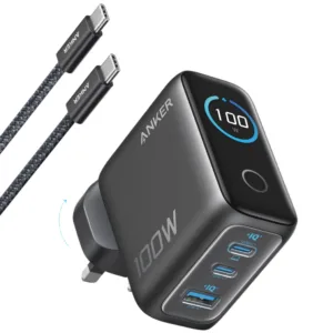 Anker 100W GaN Charger 3-Port with Smart Display | USB-C Fast Charger