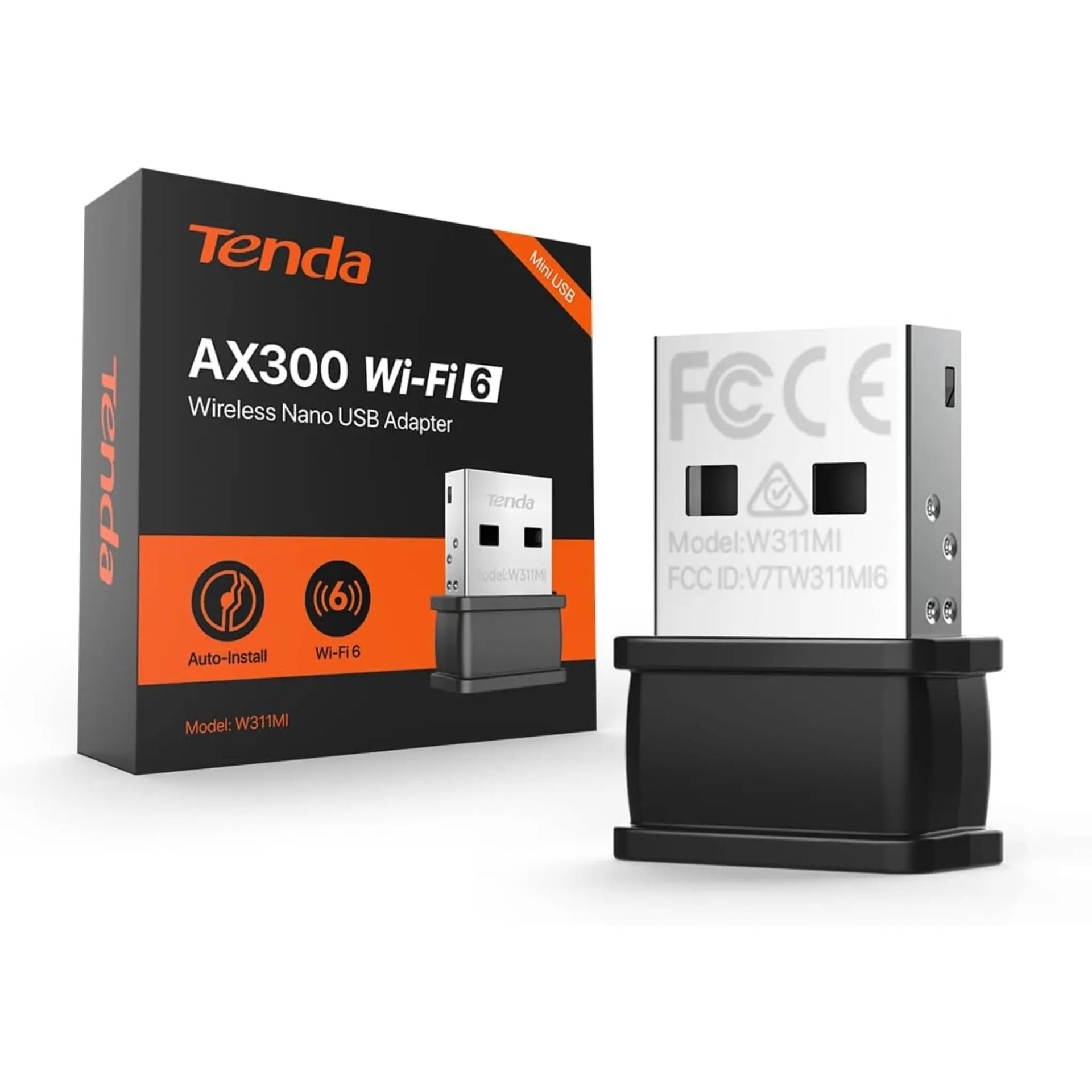 Tenda W311MI AX300 Wi-Fi 6 Nano USB Adapter | Driver-Free Wireless Adapter